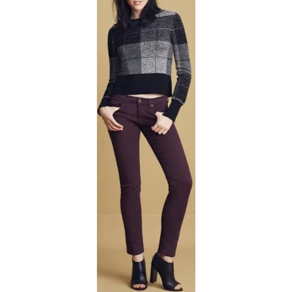 Rag & Bone Jeans Pants W1503C0369BUR Burgundy Women 25 Straight Leg Designer